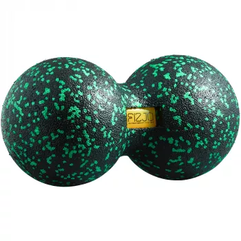 Podwójna piłka do masażu EPP - 12 cm średnicy roller czarno-zielona