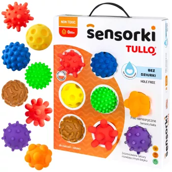Piłeczki sensoryczne Tullo® Sensorki bez dziurki 8 sztuk