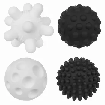 Piłki sensoryczne czarno-białe 4 szt. bez dziurki