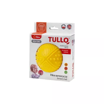 Piłka sensoryczna 4 faktury Tullo® żółta
